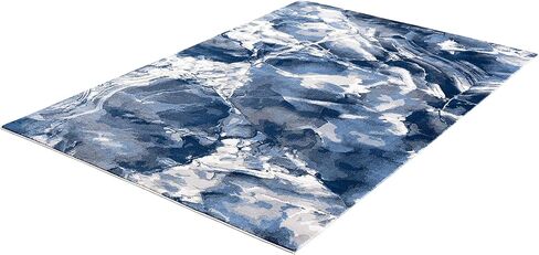 Abani Rugs Contemporary Blue & Grey Marble Ice Design 7'9" x 10'2" (8'x10') Area Rug - Modern Swirl Watercolor Non-Shedding Bedroom Rug in Saudi Arabia