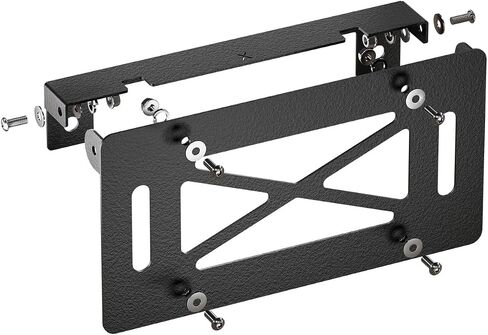 Universal Flip-Up Winch Mounting License Plate Frame Compatible with 10" Hawse Fairlead, Front License Holder Bracket Relocation, Bumper Winch Mount Roller, Fits Most Off-Road Cars Trucks SUVs in Saudi Arabia