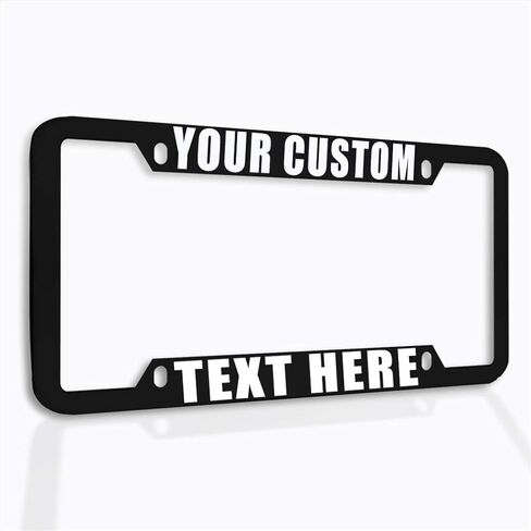 Speedy Pros Funny License Plate Frame Custom Personalized Text Zinc Cute Car Accessories License Plate Holder Black 4 Holes 1 Frame in Saudi Arabia