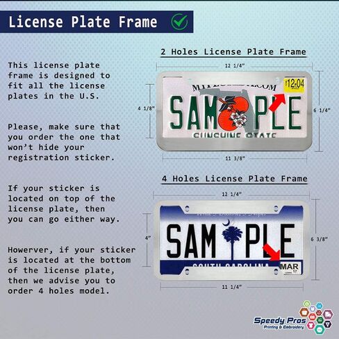 Speedy Pros Funny License Plate Frame Custom Personalized Text Zinc Cute Car Accessories License Plate Holder Black 4 Holes 1 Frame in Saudi Arabia