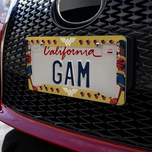 GRAPHICS & MORE Wonder Woman 80th Red Logo Pose License Plate Tag Frame in Saudi Arabia