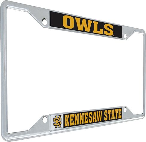 Desert Cactus Kennesaw State University Owls KSU Car Accessories Metal License Plate Frame and Tag Holder for Front or Rear of Car (Mascot) in Saudi Arabia