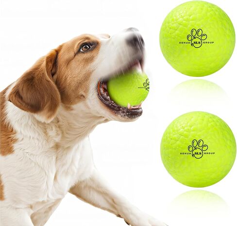 Indestructible Dog Balls for Aggressive Chewers: Interactive Pet Toys, Solid-colored, Durable, Bouncy, and Water Toy Fetch Balls, Herding and Jolly Ball for Dogs (Yellow/Orange, Medium) in Saudi Arabia