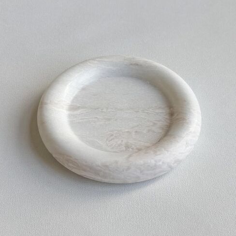 Marble Stone Doughnut Coaster Round Small 7'' Tray Catchall Trinket Plate Jewelry Storage (Rainbow Rose) in Kuwait