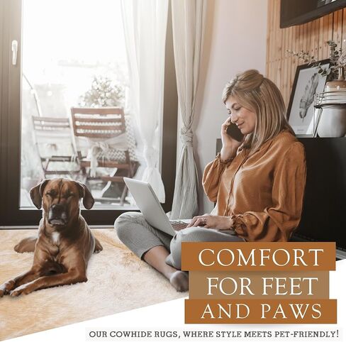 أشعة الشمس البقرات 100 ٪ من البساط البقر بالومينو البيج - سجادة الجلد الحديثة وسجاد الأرض - ديكور المنزل سجادة لغرفة المعيشة ، غرفة نوم ، مكتب ومطبخ - طباعة بقرة فريدة من نوعها - كبيرة جدًا (6x7-8 أقدام) in Kuwait