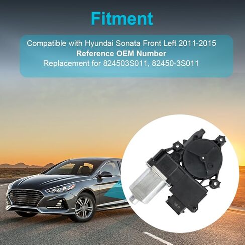 JDMON Front Left Power Window Motor Compatible with Hyundai Sonata Front Left 2011 2012 2013 2014 2015 Replacement for 824503S011 82450-3S011 in Saudi Arabia