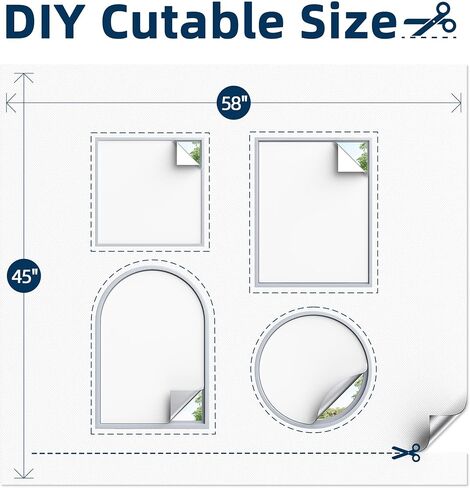Magnetic Blackout Window Cover, 45" x 58" Portable Blackout Curtains for Bedroom, No Drill Window Shades & Black Out Blinds, Temporary Black Out Shades for Window Film Nursery Travel RV - White in Kuwait
