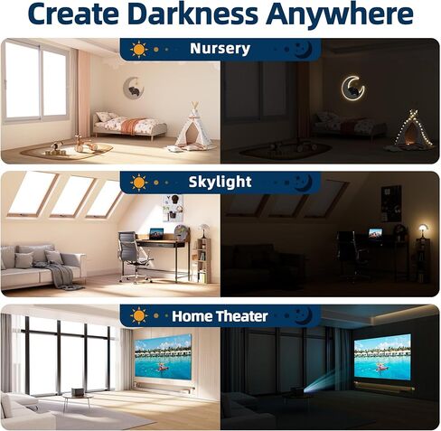 Magnetic Blackout Window Cover, 45" x 58" Portable Blackout Curtains for Bedroom, No Drill Window Shades & Black Out Blinds, Temporary Black Out Shades for Window Film Nursery Travel RV - White in Kuwait