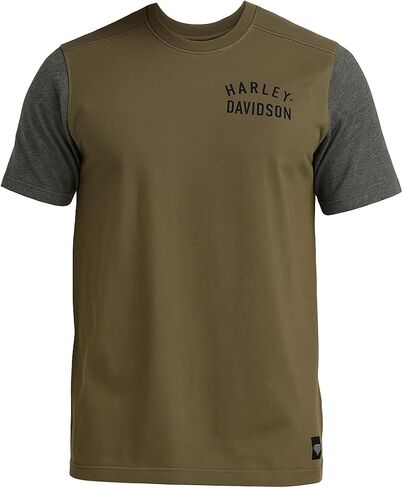 Harley -Davidson Men Men's Colorblock Tee - Colorblocked ، Green - 96045-23VM in Saudi Arabia