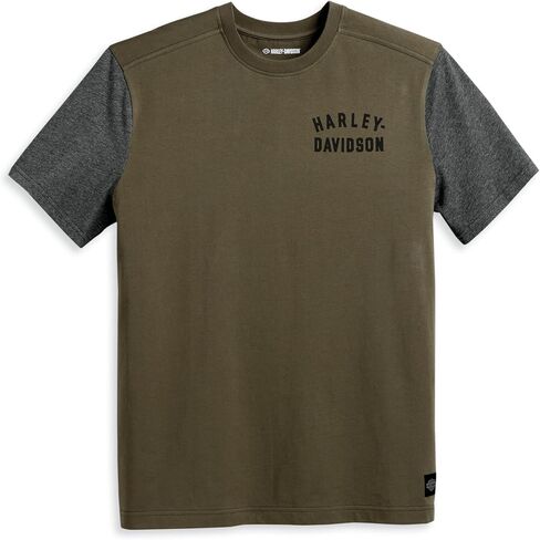 Harley -Davidson Men Men's Colorblock Tee - Colorblocked ، Green - 96045-23VM in Saudi Arabia