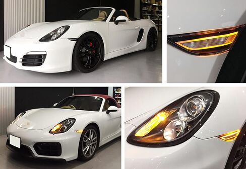iJDMTOY GT RS Style Raised 3D Smoked Lens Amber Full LED Front Side Marker Light Kit, Compatible With Porsche 911 (991), 718 Cayman and Boxster, Replace OEM Amber or Clear Sidemarkers in Saudi Arabia