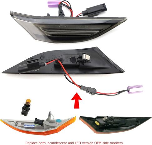 iJDMTOY GT RS Style Raised 3D Smoked Lens Amber Full LED Front Side Marker Light Kit, Compatible With Porsche 911 (991), 718 Cayman and Boxster, Replace OEM Amber or Clear Sidemarkers in Saudi Arabia