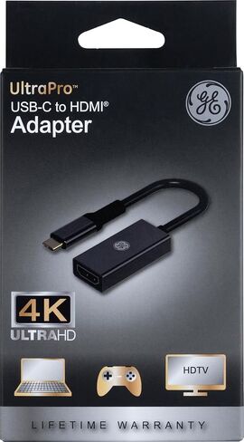 GE USB-C إلى محول HDMI المزدوج 4K @60Hz ، النوع C إلى محول HDMI ، و Displitch ، و USB C Pass-sive يدعم العرض الموسع من الشاشات المزدوجة ، لجهاز الكمبيوتر المحمول ، سطح المكتب ، الكمبيوتر اللوحي ، الرمادي ، 81661 in Kuwait