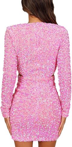 Petal & Pup Women's Kelly Long Sleeve Sequin Mini Dress in Saudi Arabia