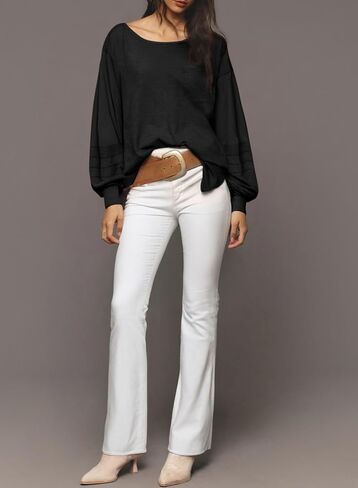 Dokotoo Womens Tops 2025 Fashion Long Sleeve Shirts Loose Cute Crewneck Basic Business Tees Blouses in Saudi Arabia