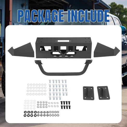 مجموعة الوفير الأمامية Kuafu متوافقة مع 1994-2002 Dodge Ram 1500 W/Winch Plate & Trailer Tow Ring Beh Beal Powder مسحوق سوداء 2pcs 3pcs in Saudi Arabia
