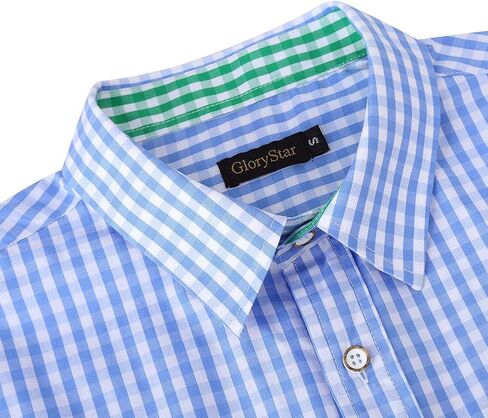 Glororystar Men's Button Down Dress Dress Tirts Slim Fit Plaid Shirt لمرض أكتوبر البافاريان الألماني و Lederhosen in Kuwait