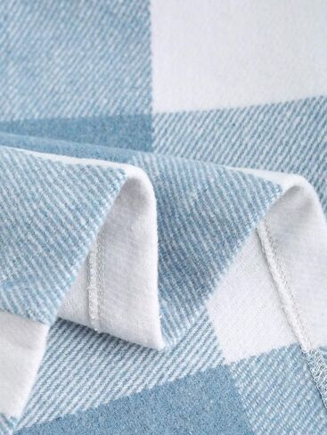 ZAFUL Men's Plaids Shirt Long Sleeve Button Down Lightweight Flannel Jacket Wool Blend Shacket Casual Shirts with Pockets in Saudi Arabia