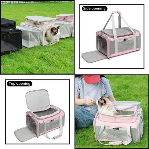 Airline Approved Pet Carrier for Cats and Small Dogs, Breathable and Collapsible Design, Portable Travel Bag for Bearded Dragon, Puppies Animal Hangbag, Rabbit Cage (Pink, Small) in Kuwait