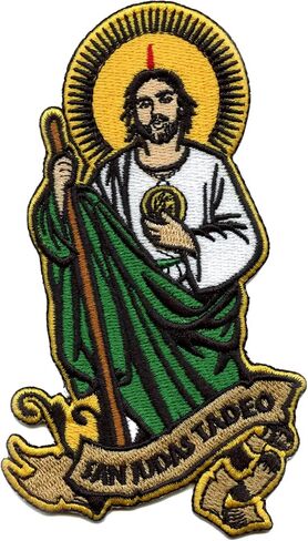 San Judas Tadeo Patch Protection Religion Christ Embroidered Iron On in Saudi Arabia