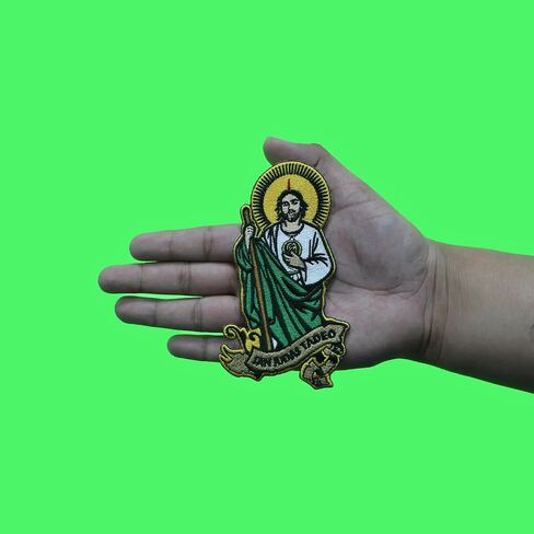 San Judas Tadeo Patch Protection Religion Christ Embroidered Iron On in Saudi Arabia
