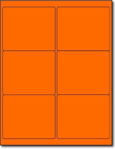 25 Sheets Fluorescent Shipping Labels - 4" x 3 1/3" - 6 Per Sheet - Bright Neon Color Mailing Stickers for High Visibility - Inkjet/Laser (Green, 150 Labels) in Saudi Arabia