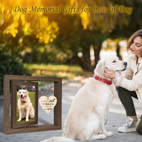 SHOW-YA Cat Memorial Gifts for Loss of Cat - Pet Memorial Gifts Cat,Loss of Cat Sympathy Gift, Cat Passing Away, Pet Remembrance Gift Cat,Rotating Wooden Cat Picture Frame 4x6 Photo in Kuwait