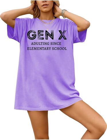 Gen X T Shirt Women ، Gen X الزبدة منذ قميص المدارس الابتدائية ، والطباعة الرسومية الكلاسيكية نساء الرجال v-neck tshirt in Saudi Arabia