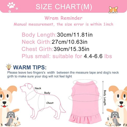 6 Pieces Dog Dresses Dog Shirt Skirt Dog Sleeveless Dress Breathable Pet Shirts with Ruffles Dog Sundress Dog Outfits for Dogs and Cats (Cute Style, M Size) in Kuwait