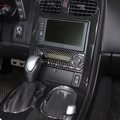 PIUGILH Car Air Conditioning Switch Panel Frame Cover for Corvette C6 Z06 ZR1 2005-2013 Accessories, Soft Real Carbon Fiber Interior Trim Cover in Saudi Arabia