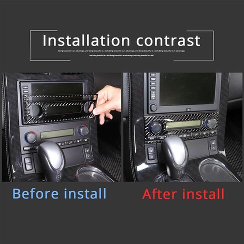 PIUGILH Car Air Conditioning Switch Panel Frame Cover for Corvette C6 Z06 ZR1 2005-2013 Accessories, Soft Real Carbon Fiber Interior Trim Cover in Saudi Arabia