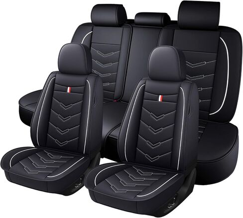 Car Seat Cover for Pontiac Grand Prix 2000-2008, Durable Wear Resistant Waterproof Sport Seat Cover, Breathable No Odor Premium Leather Vehicle Seat Covers.(Standard,Black White) in Saudi Arabia
