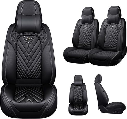 Car Seat Cover for Ford Mustang 2000-2025, Comfortable, Durable Leather Seat Cover, All Weather Sports Car Seat Cover Full Set(Luxury 2 Seats, Black) in Kuwait