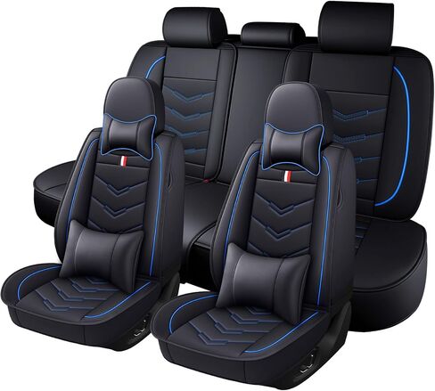 Car Seat Cover for Pontiac Grand Prix 2000-2008, Durable Wear Resistant Waterproof Sport Seat Cover, Breathable No Odor Premium Leather Vehicle Seat Covers.(Standard,Black White) in Saudi Arabia