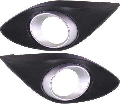 لـ Mazda 2 Fog Light Cover 2011 12 13 2014 Driver and Passenger Side Paul/Set | رسمت الفضة | DOT/SAE الامتثال | MA1038109 + MA1039109 | DR6150C20A + DR6150C10A in Saudi Arabia