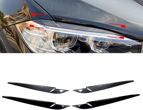 حاجب غطاء العين الأمامي Gzyf ، غطاء محضرات الغلاف الحاجب ، ملصق تزيين الحواجب لسيارة BMW X5 F15 X6 F16 2014 2015 2017 2017 ، Black Glossy in Kuwait