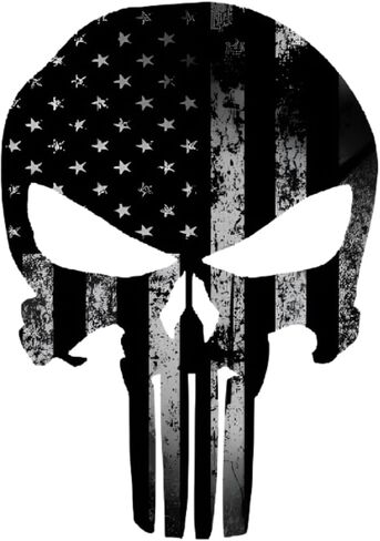 Punisher Skull Vinyl Secal - Black Proof Proof Punisher Punisher Skull Vinyl Secal لنافذة المصدفة والسيارات الدفع الرباعي - تصميم تكتيكي دائم in Saudi Arabia