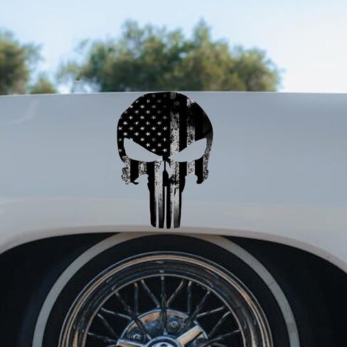 Punisher Skull Vinyl Secal - Black Proof Proof Punisher Punisher Skull Vinyl Secal لنافذة المصدفة والسيارات الدفع الرباعي - تصميم تكتيكي دائم in Saudi Arabia