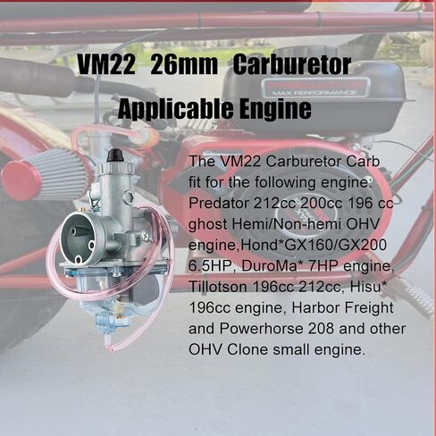 VM22 Carburetor 26mm Carb لـ 110cc 125cc 140cc محرك دراجة الأوساخ ، 212 المكربن لـ Predator 212cc 196cc Coleman Ct200u Bt200x Mini Bike in Saudi Arabia