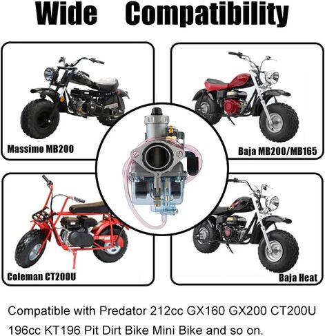 VM22 Carburetor 26mm Carb لـ 110cc 125cc 140cc محرك دراجة الأوساخ ، 212 المكربن لـ Predator 212cc 196cc Coleman Ct200u Bt200x Mini Bike in Saudi Arabia