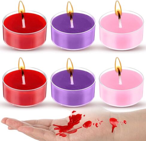 6 Pcs Low Temperature Candles, Romantic Body Safe Wax Play Candles, Low Heat Smokeless Unscented Tea Lights for Anniversaries, Home Decor(Red,Heart) in Saudi Arabia