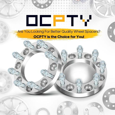 OCPTY 2 PCS 1" (25mm) Wheel Spacers 8 Lug 8x6.5 to 8x6.5 (8x165.1to8x165.1) with 9/16" Studs fits for Ram for Dodge for Ford Wheel spacers in Saudi Arabia