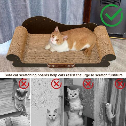 Asou Cat Scratcher Couch Cat Scratching Bed Large Cat Scratcher Bed Cat Lounge Bed Scratching Pad for Indoor Cats in Saudi Arabia