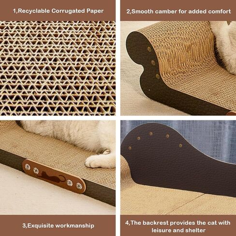 Asou Cat Scratcher Couch Cat Scratching Bed Large Cat Scratcher Bed Cat Lounge Bed Scratching Pad for Indoor Cats in Saudi Arabia