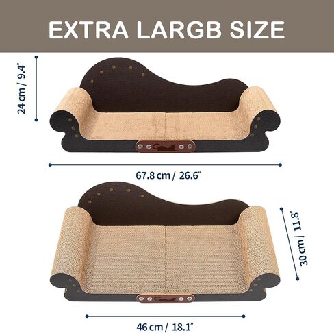 Asou Cat Scratcher Couch Cat Scratching Bed Large Cat Scratcher Bed Cat Lounge Bed Scratching Pad for Indoor Cats in Saudi Arabia