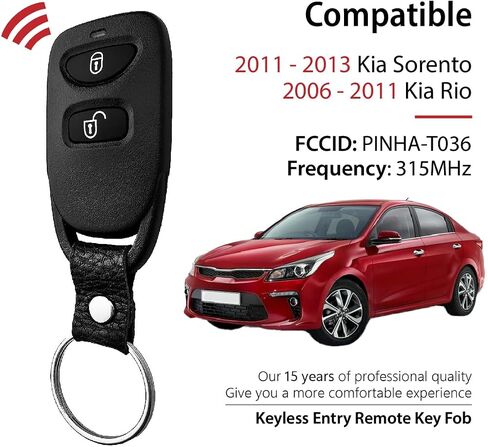 مفتاح السيارة FOB عن بعد التحكم في الدخول بدون مفتاح Pinha-T036 315MHz 3 استبدال زر 2006-2013 KIA Sorento Rio in Saudi Arabia