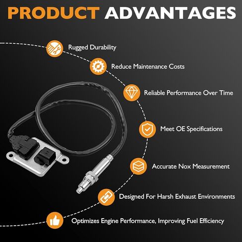 مستشعر HQPASFY NOX مستشعر 126669594 5WK96631H مدخل مستشعر أكسيد النيتروجين المتوافق مع Chevy Express Silverado ، GMC Savana Sierra 2500 3500 4500 6.6L Diesel استبدال# 19256343 904-422 in Saudi Arabia