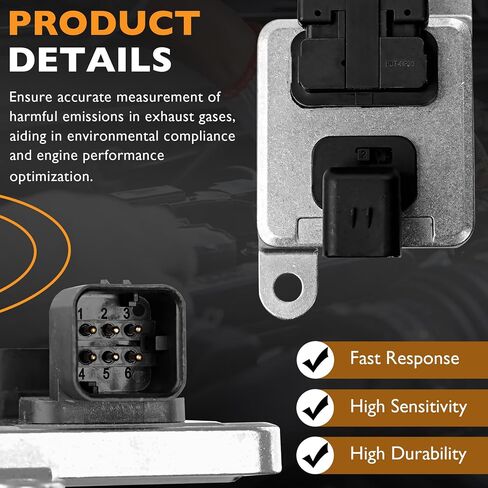 مستشعر HQPASFY NOX مستشعر 126669594 5WK96631H مدخل مستشعر أكسيد النيتروجين المتوافق مع Chevy Express Silverado ، GMC Savana Sierra 2500 3500 4500 6.6L Diesel استبدال# 19256343 904-422 in Kuwait