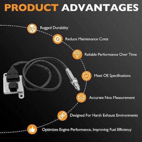 مستشعر HQPASFY NOX مستشعر 126669594 5WK96631H مدخل مستشعر أكسيد النيتروجين المتوافق مع Chevy Express Silverado ، GMC Savana Sierra 2500 3500 4500 6.6L Diesel استبدال# 19256343 904-422 in Kuwait