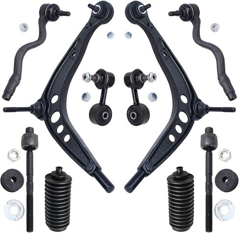 Detroit Axle - Front End 10pc Suspension Kit for BMW 318i 318is 318ti 323i 323is 325i 325is 328i 328is Z3, 2 Lower Control Arms w/Ball Joints, 4 Tie Rods, 2 Sway Bar Links, 2 Boots, Replacement in Saudi Arabia